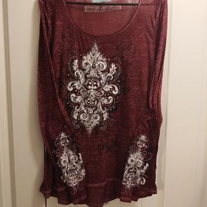 Maurices long sleeve rhinestone shirt. Never worn.